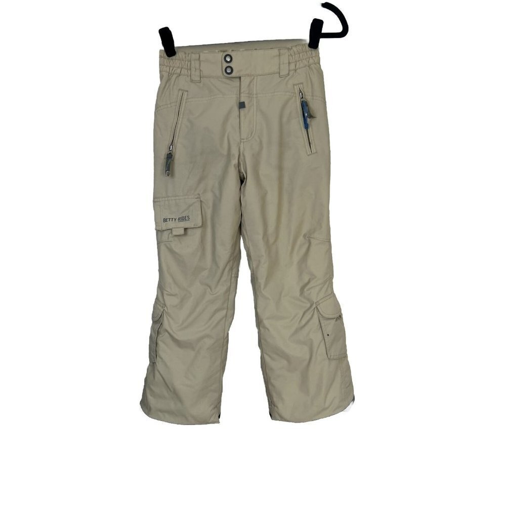 Betty Rides Youth Snowboard Pants Girls 10/12 Medium Tan Color Waterproof F1